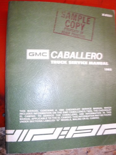 1982 gmc caballero factory - gmc,