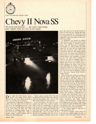 1968 chevy nova 396 375 - chevy, 396/375
