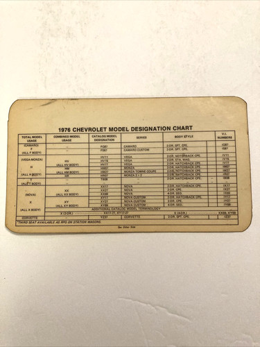 1976 chevrolet model - chevrolet,